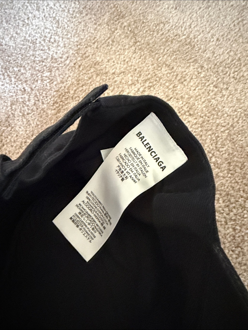 Balenciaga Black Baseball Cap with White Logo Embroidery - Picture 2 of 2